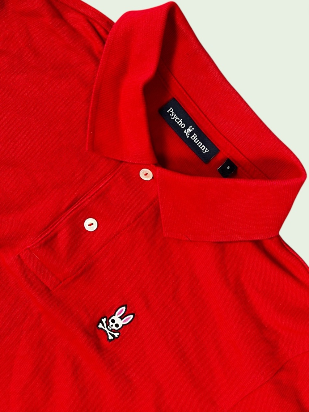 Psycho Bunny Polo Shirt Men’s 5 Medium Red Pima Cotton Embroidered Logo Preppy
